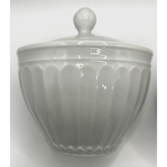 Coventry Fine Porcelain Parthenon Sugar Bowl w/ Lid & Coffee Mug Set White - Picture 4 of 15